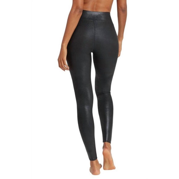 SPANX Faux-Leather Black Leggings Size M - Picture 6 of 10